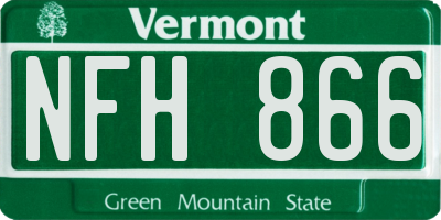 VT license plate NFH866