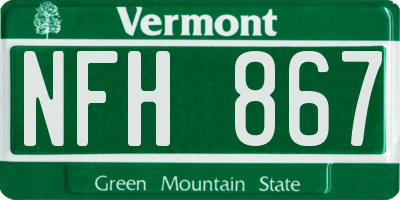 VT license plate NFH867