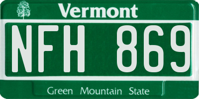 VT license plate NFH869