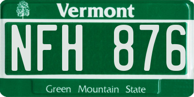 VT license plate NFH876