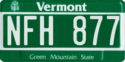 VT license plate NFH877