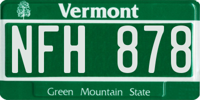 VT license plate NFH878