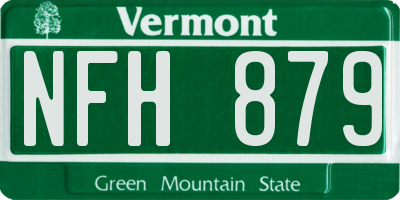 VT license plate NFH879