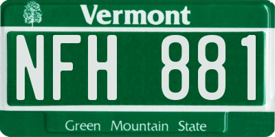 VT license plate NFH881
