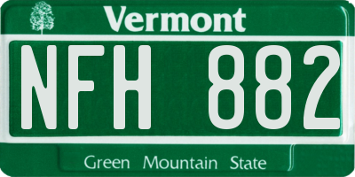 VT license plate NFH882