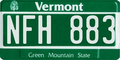 VT license plate NFH883