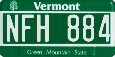 VT license plate NFH884