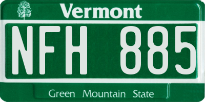 VT license plate NFH885