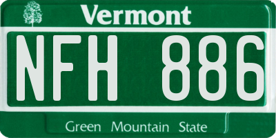 VT license plate NFH886