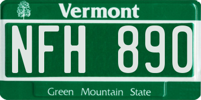 VT license plate NFH890