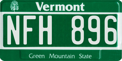 VT license plate NFH896