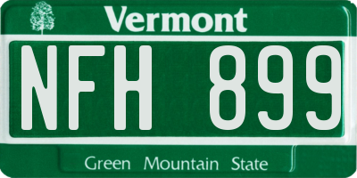 VT license plate NFH899