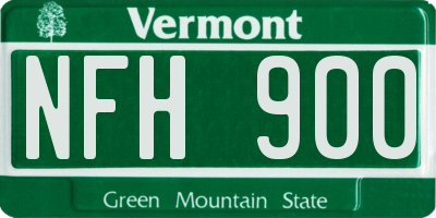VT license plate NFH900
