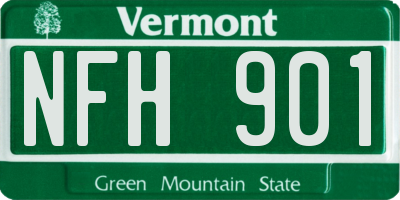 VT license plate NFH901