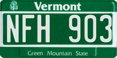VT license plate NFH903