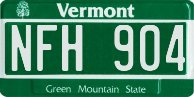 VT license plate NFH904