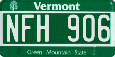 VT license plate NFH906