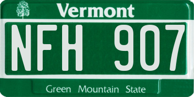 VT license plate NFH907