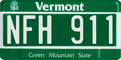 VT license plate NFH911