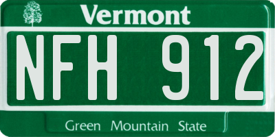 VT license plate NFH912
