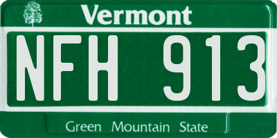 VT license plate NFH913