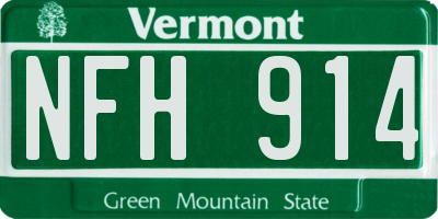 VT license plate NFH914