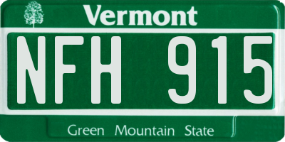 VT license plate NFH915