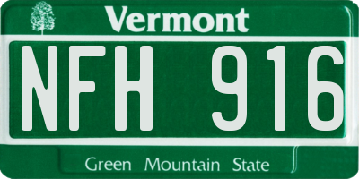 VT license plate NFH916