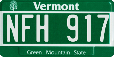 VT license plate NFH917