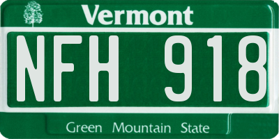 VT license plate NFH918