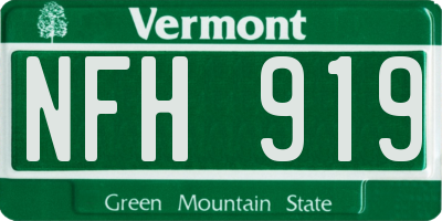 VT license plate NFH919