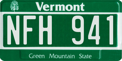 VT license plate NFH941