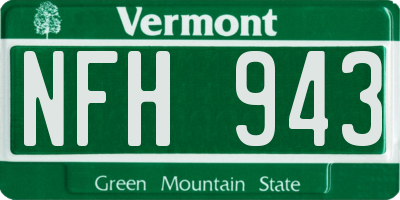 VT license plate NFH943