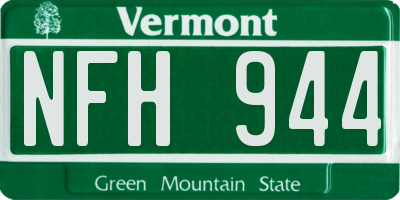 VT license plate NFH944