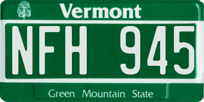 VT license plate NFH945