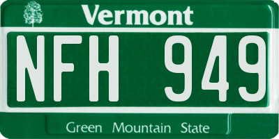 VT license plate NFH949