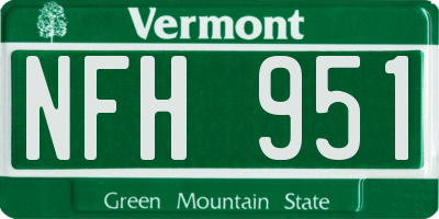VT license plate NFH951