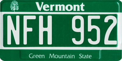 VT license plate NFH952