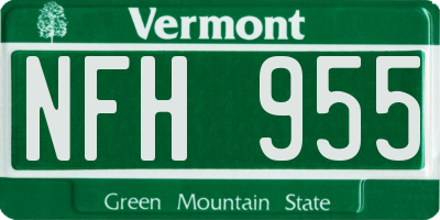 VT license plate NFH955