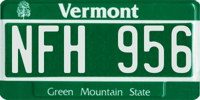 VT license plate NFH956