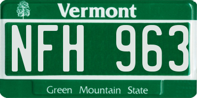 VT license plate NFH963
