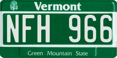 VT license plate NFH966