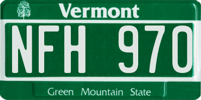VT license plate NFH970