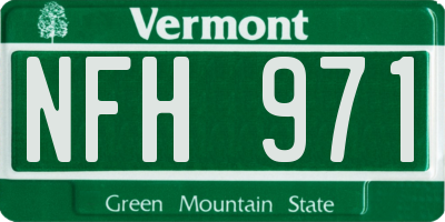 VT license plate NFH971