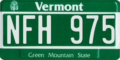 VT license plate NFH975