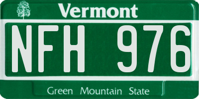 VT license plate NFH976