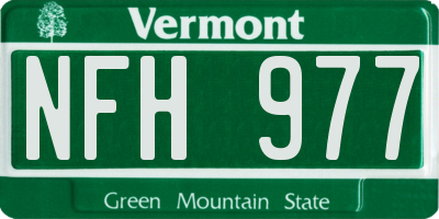 VT license plate NFH977