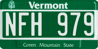 VT license plate NFH979