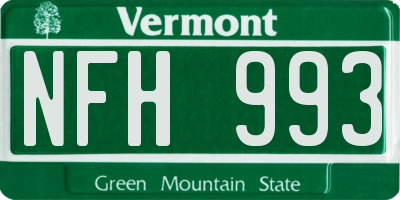 VT license plate NFH993