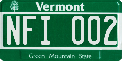 VT license plate NFI002